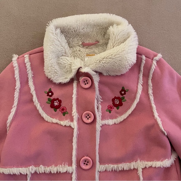 Gymboree Cozy Owl Pink Faux Shearling Coat - Picture 3 of 7